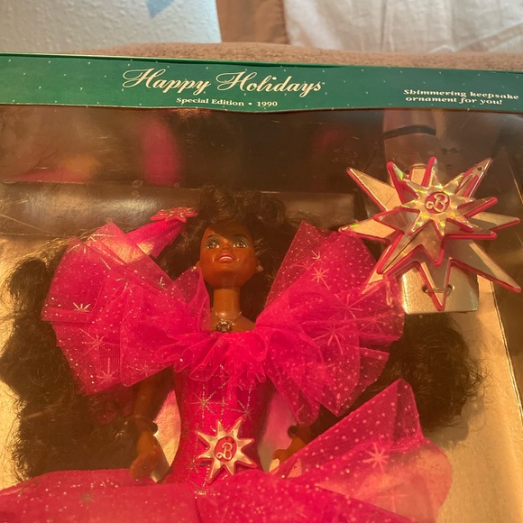 Mattel Barbie 4543  1990 Happy Holidays African American Doll Vintage - Picture 7 of 10